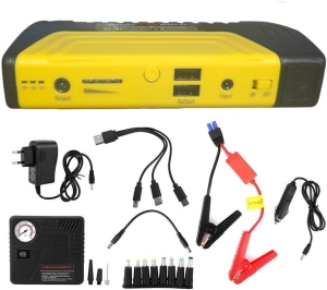 USB Стартер за Кола с Компресор, Фенер и Аварийни Инструменти 12V, 600A
