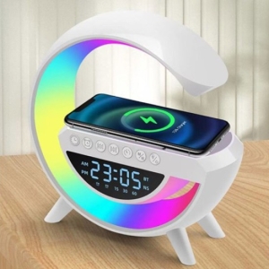 Безжично Зарядно 15W с Bluetooth Тонколона и LED Часовник BT-3401 3в1