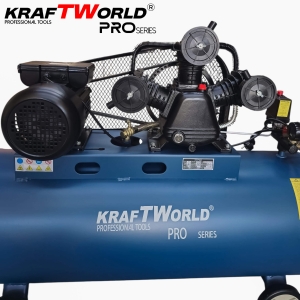 Трибутален Въздушен Компресор 200L, 4HP, 10 bar KRAFT WORLD PRO
