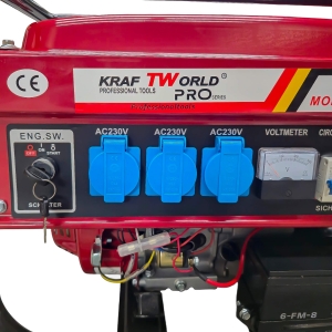 Бензинов Генератор 4.5 kW с Дистанционно Запалване и Електростартер KRAFT WORLD PRO