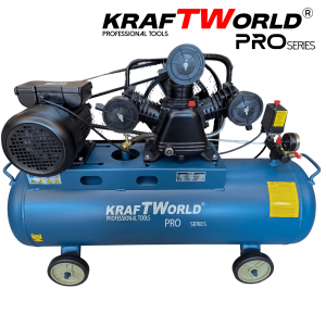 Трибутален Въздушен Компресор 100L, 4HP, 8 bar KRAFT WORLD PRO