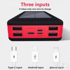 Power Bank със Соларен Панел 60 000 mAh