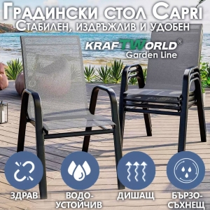 Градински Метален Стол с текстилна седалка Capri