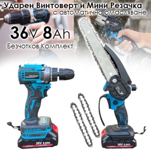 Акумулаторни Винтоверт и Резачка с 2 Батерии и Куфър