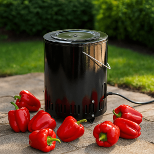 Троен Чушкопек с Капак 1600W Черен