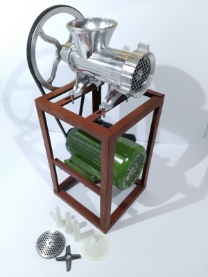 Алуминиева Месомелачка с Електромотор 1500W и Стойка