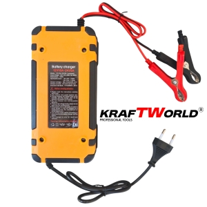 Автоматично Зарядно за Акумулатори 12V с LCD Дисплей KRAFT WORLD