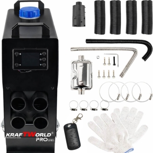 Суха Дизелова Печка с Дистанционно KRAFT WORLD PRO 8kW 12V с 4 Изхода