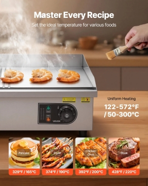 Професионална Електрическа Скара 3200W с Гладка и Оребрена Плоча